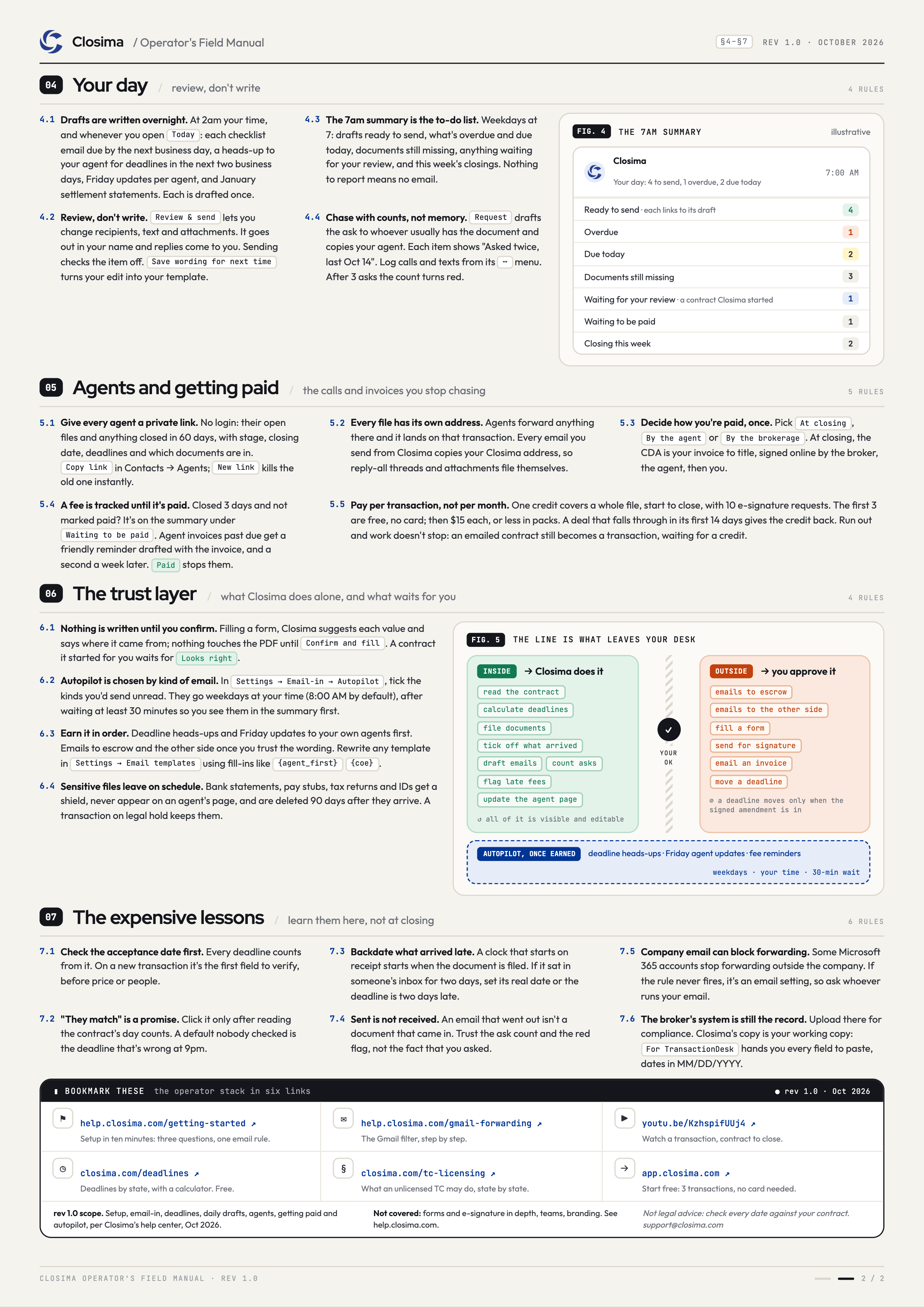 Page 2: your day, agents and getting paid, the trust layer and the expensive lessons
